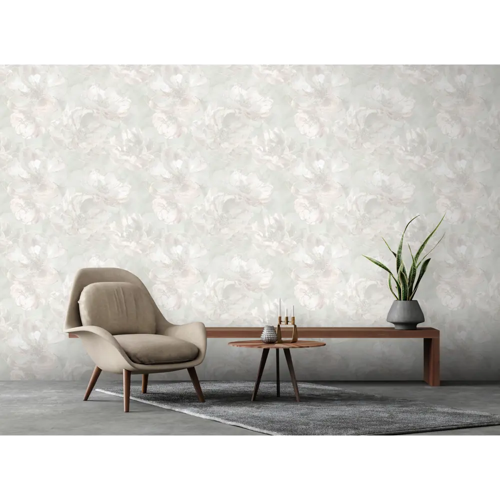 Флизелиновые обои Victoria Stenova Jenny зеленые с цветочным рисунком 1.06 м 89423665 STLM-1566163 - Вид №4