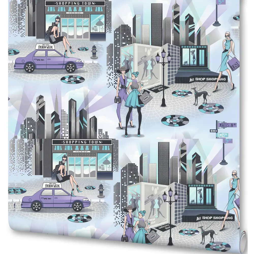 Обои флизелиновые Артекс Модницы фиолетовые 1.06 м 10293-03 STLM-2095800