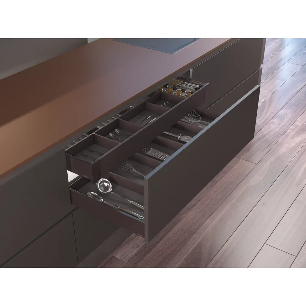 Панель для скрытого ящика Flowbox 76x11 см KONSENSA металл цвет антрацит STLM-2183142 - Вид №7