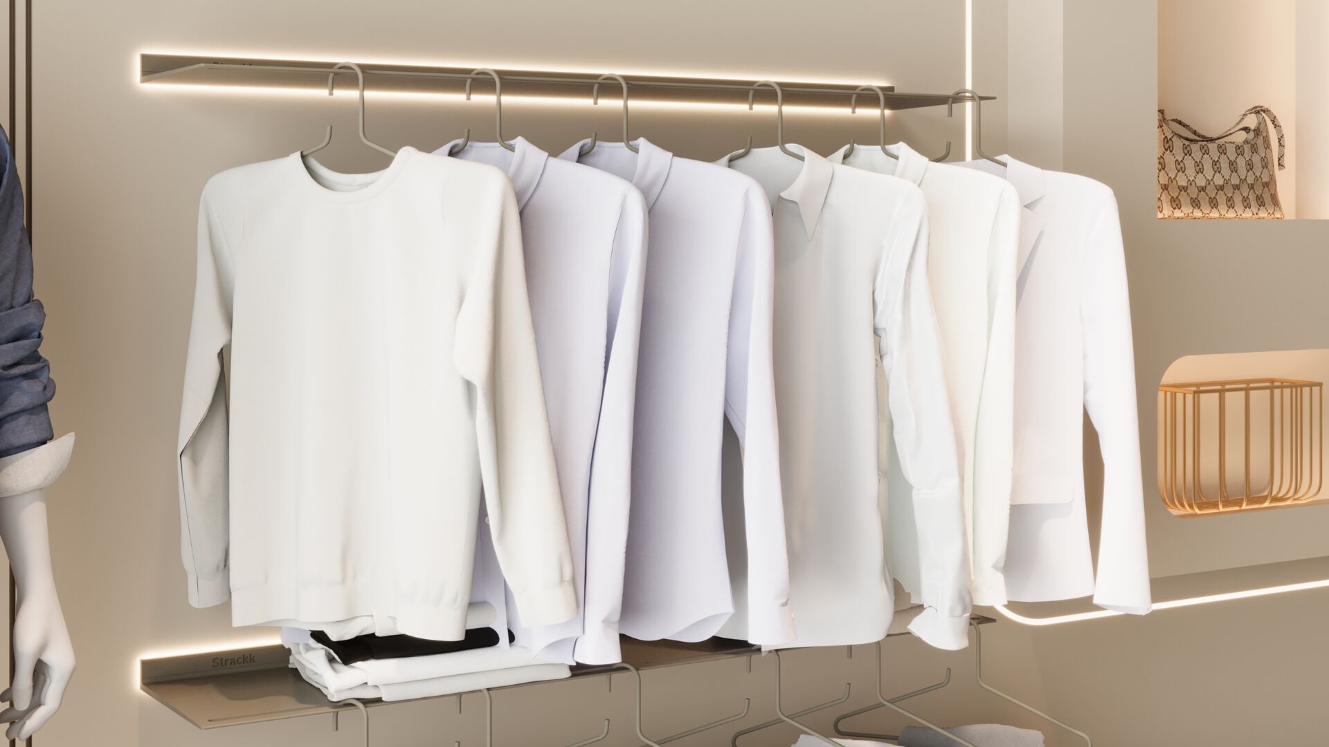 Алюминиевая полка со встроенным освещением Strackk WALL SHELF WITH LIGHT ALL AROUND ARCH-00078703 - Вид №3