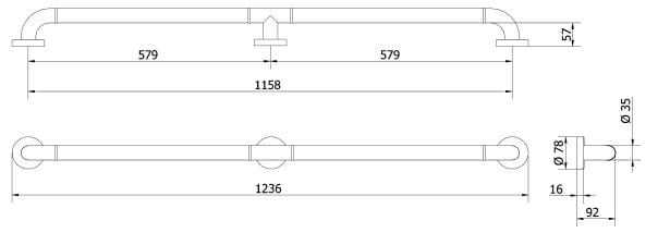 Алюминиевая прямая ручка Thermomat нейлон ARCH-00129230 - Вид №2