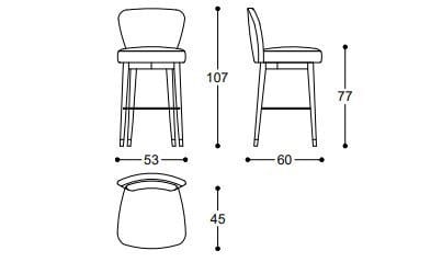 Высокий кожаный поворотный стул BLACK TIE Оливия ARCH-00054150 - Вид №3