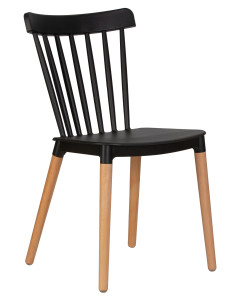 93714987 Кухонный стул Theo 42х84х50см пластик цвет черный LMZL STLM-0552812 DOBRIN