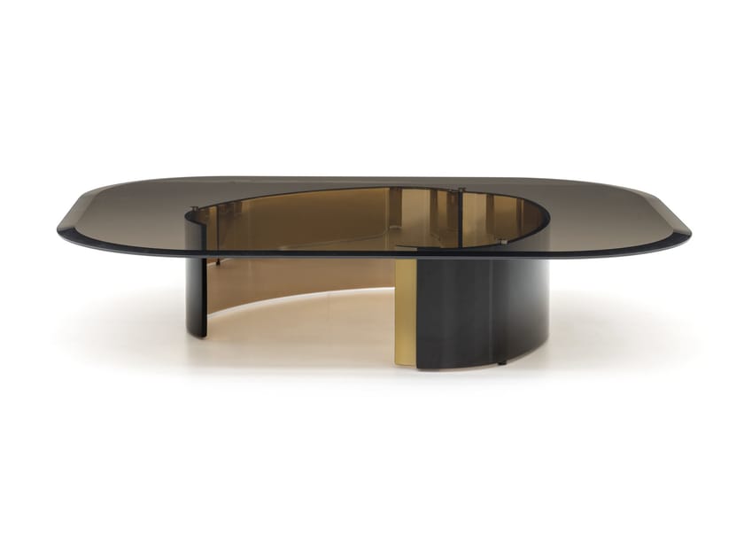 Прямоугольный стеклянный журнальный столик для гостиной Minotti BANGLE ARCH-00144226