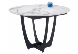 379974 Стеклянный стол Венера белый мрамор/графит Woodville