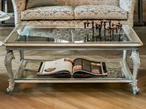 Grifoni Silvano Прямоугольный журнальный столик из дерева и стекла