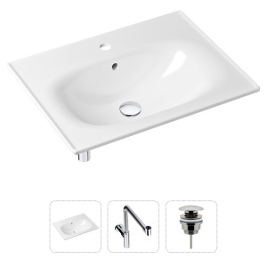 90704449 Раковина накладная 21520478 60см, с донным клапаном и сифоном Bathroom Sink STLM-0346327 LAVINIA BOHO