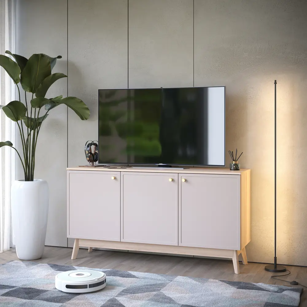 Тумба под телевизор KONSENSA Амьен 150x79x41.7 см ЛДСП цвет бежевый Лион STLM-2113159