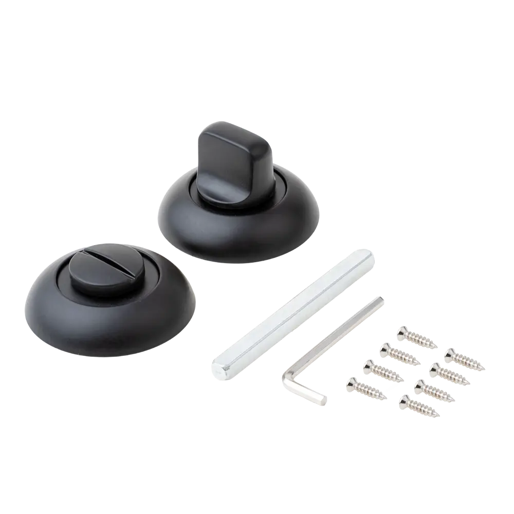 Завертка дверная круглая Armex WC-1403 алюминий цвет черный STLM-2188708 - Вид №1