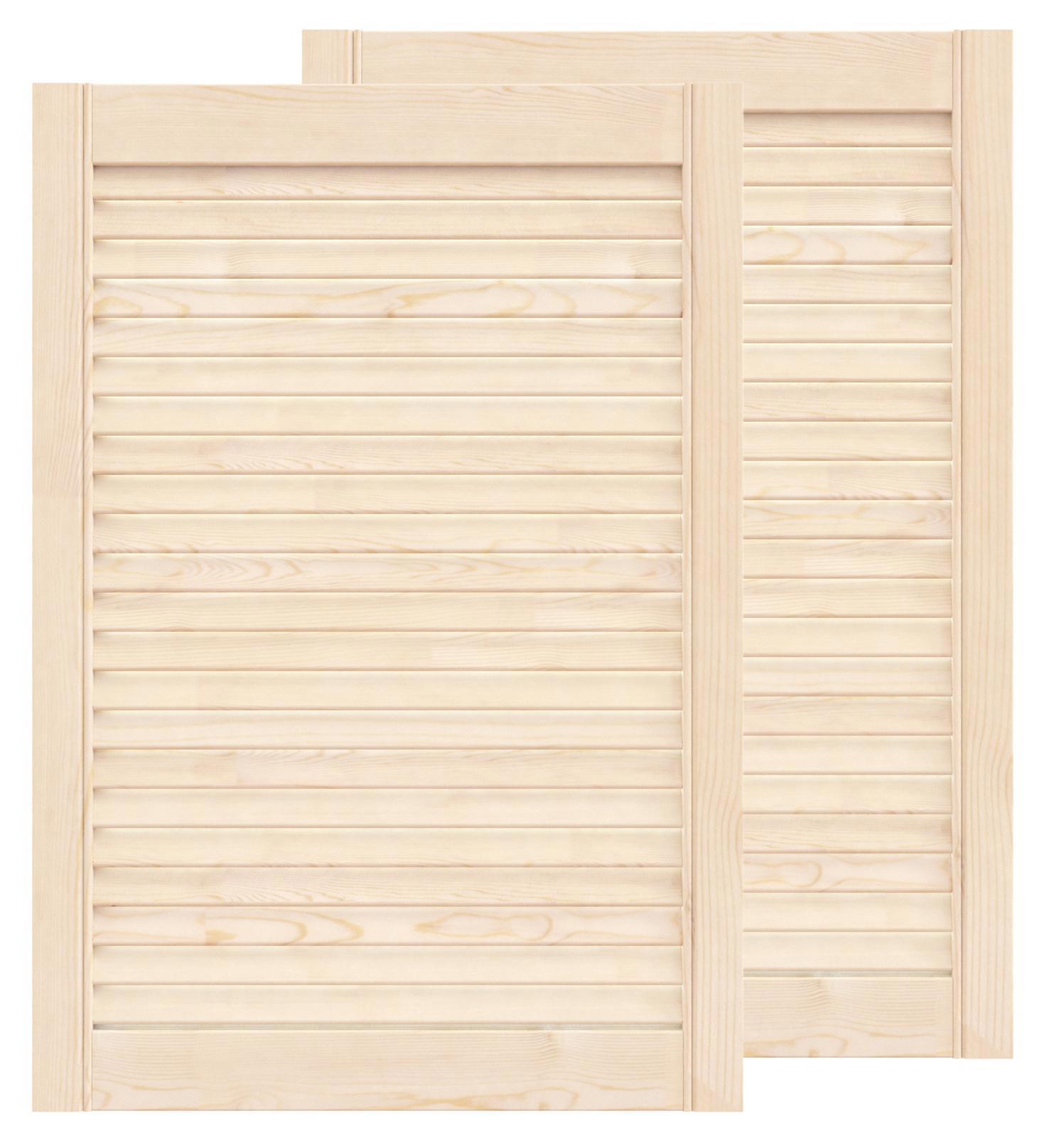 90289118 Двери жалюзийные деревянные 715х494х20мм сосна Экстра комплект из 2-х шт STLM-0170416 TIMBER&STYLE