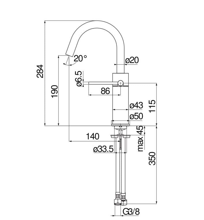 Смеситель для раковины без слива Nobili Velis ARCH-00089373 - Вид №3