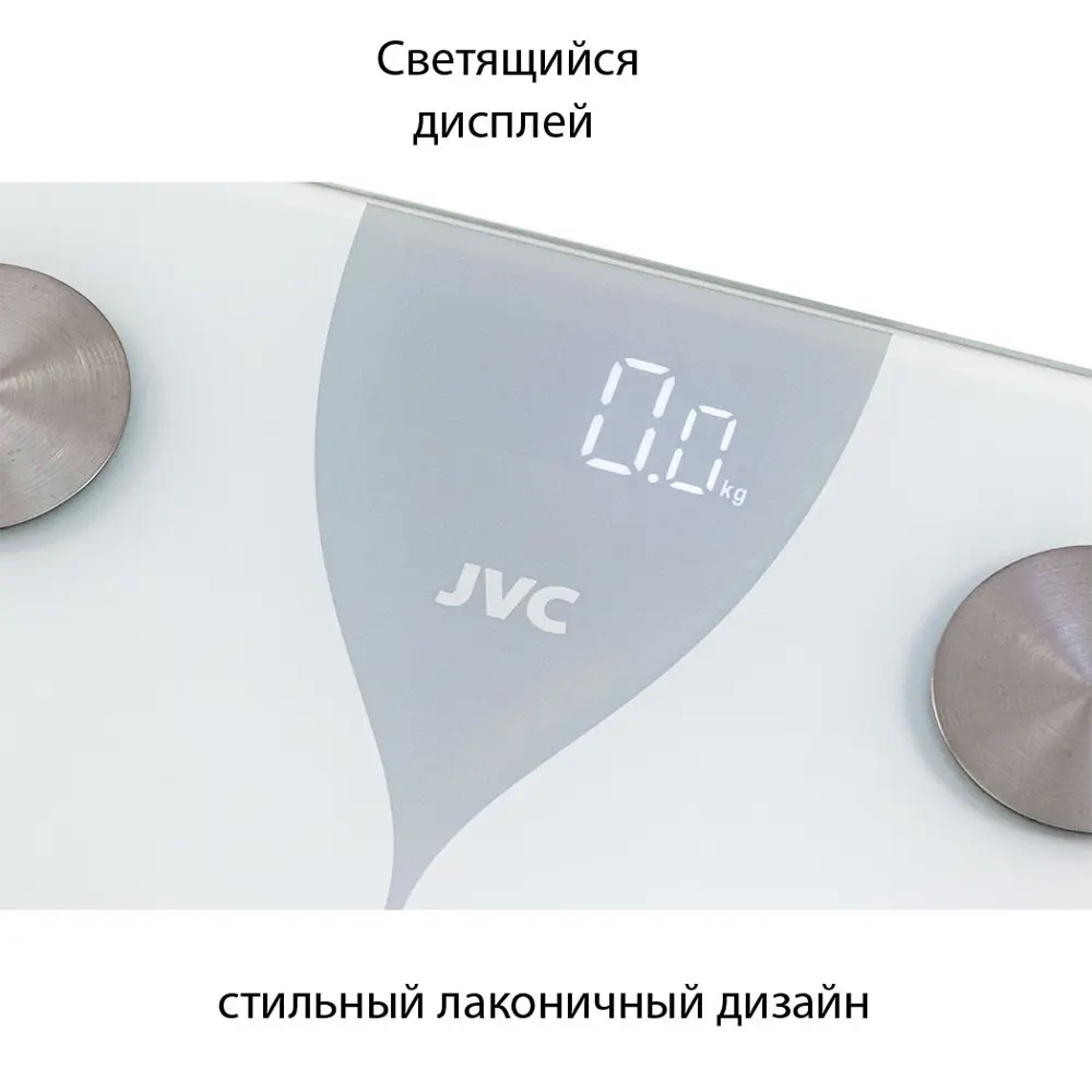 Умные весы Jvc Smart JBS-004, с функцией BMI измерение жира, жидкости, мышечной и костной ткани