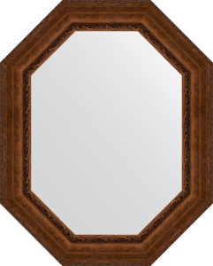 BY 7268 Зеркало в багетной раме - состаренная бронза с орнаментом 120 mm EVOFORM Octagon