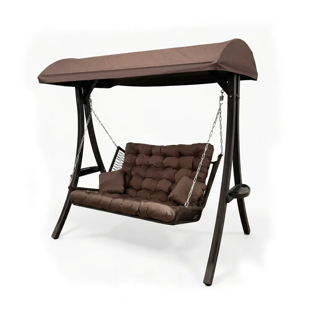 Качели садовые Greengard Этна 3-х местные коричневый STLM-2100196