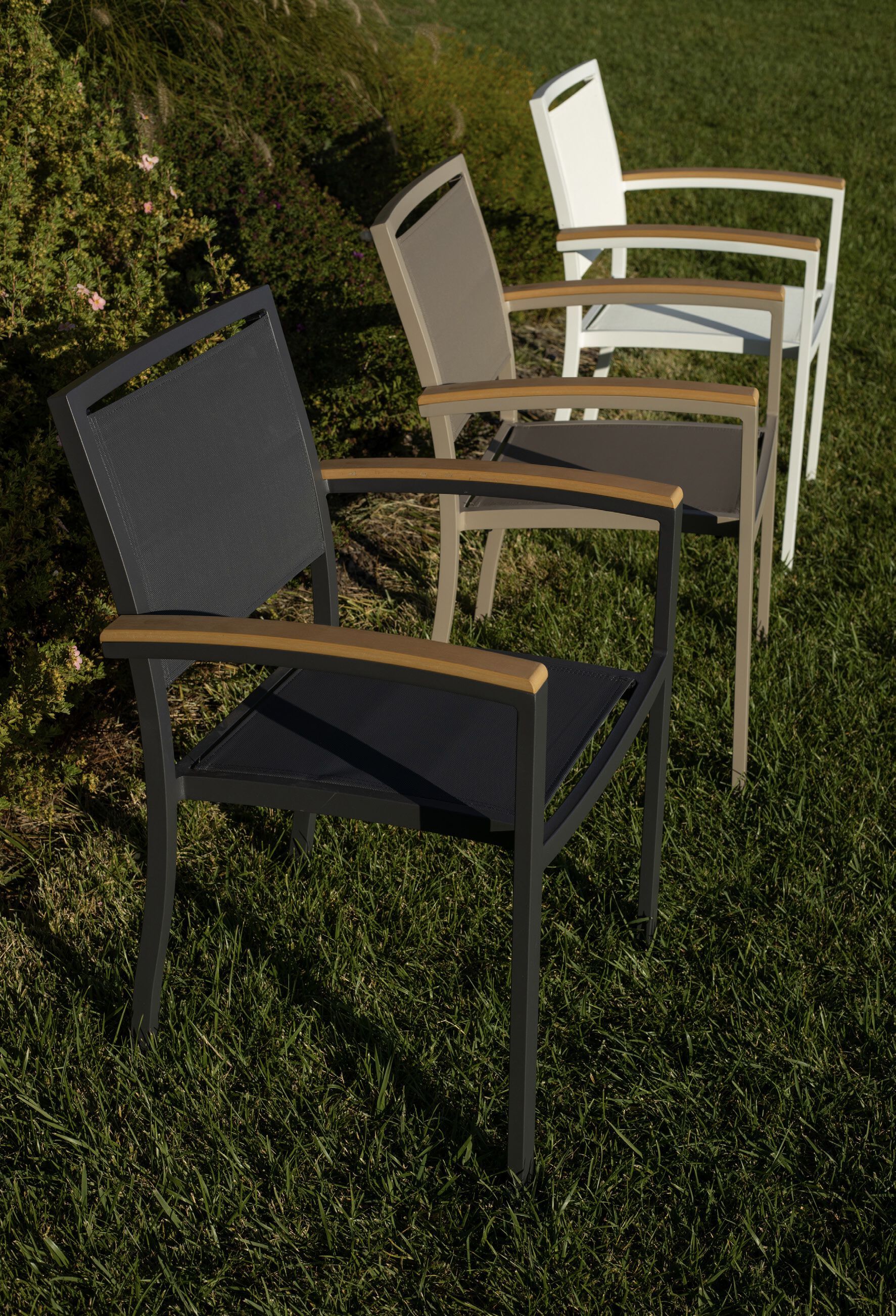 Алюминиевый штабелируемый садовый стул с подлокотниками DRIGANI CLUB ARCH-00068309 - Вид №1