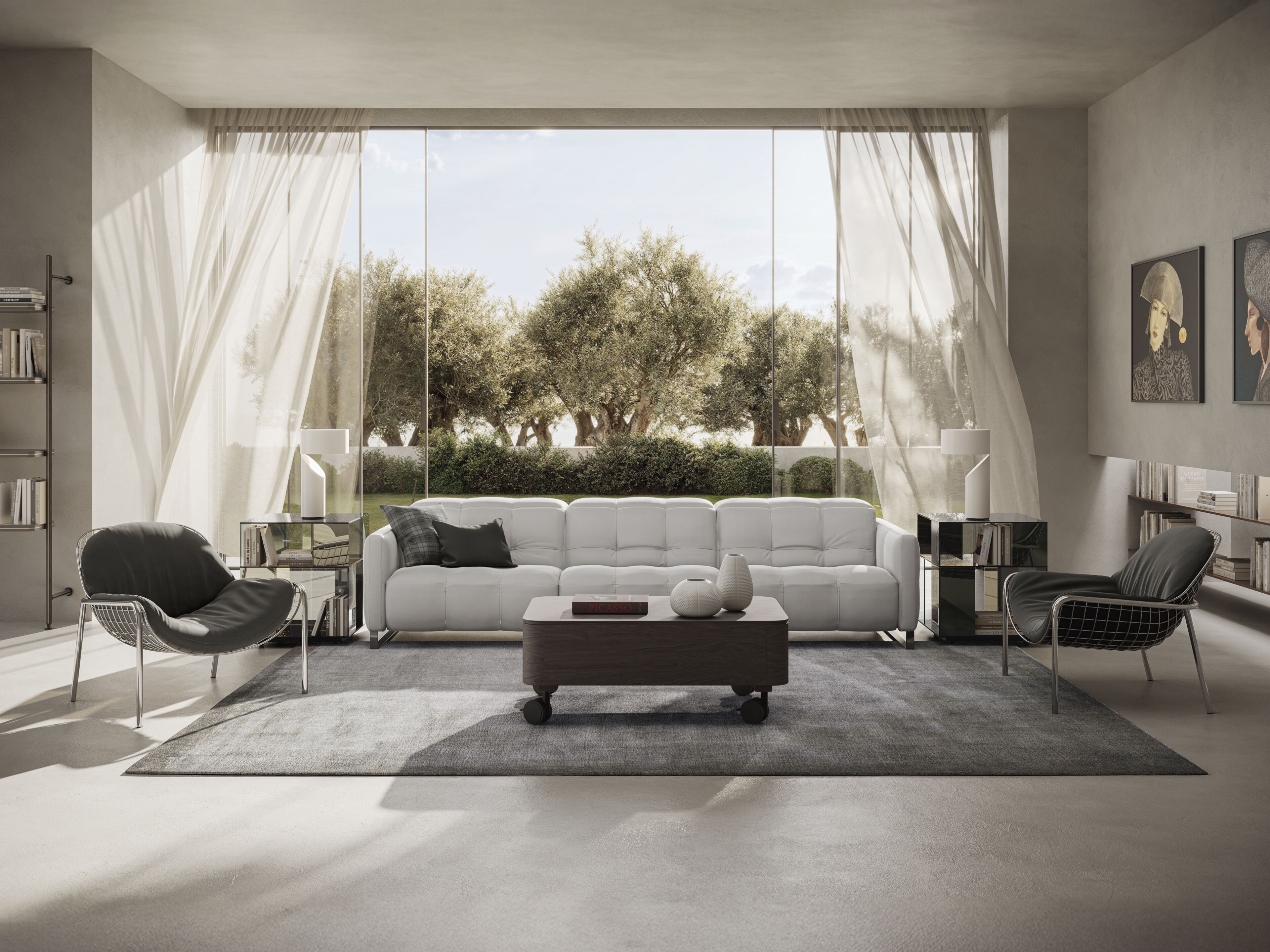 Тканевый угловой диван с электроприводом Natuzzi Italia Philo ARCH-00121671 - Вид №4