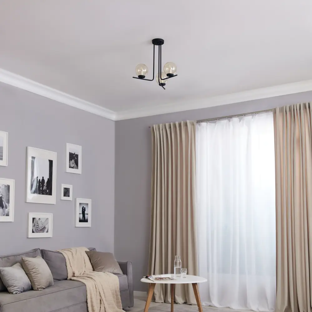 Люстра потолочная Лоу 131 01-3x40-225 3 лампы 15 м² цвет черный ЗАВОД ЭЛЕТЕХ STLM-2179827 - Вид №8