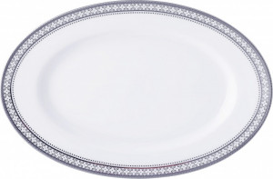 10648685 Noritake Блюдо овальное Noritake "Трефолио,платиновый кант" 37см Фарфор, Керамика