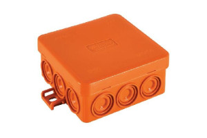 16418480 Огнестойкая коробка JBL085 E110, о/п 85х85х38, 12 выходов, IP55, 2P, цвет оранжевый 43745HF Экопласт