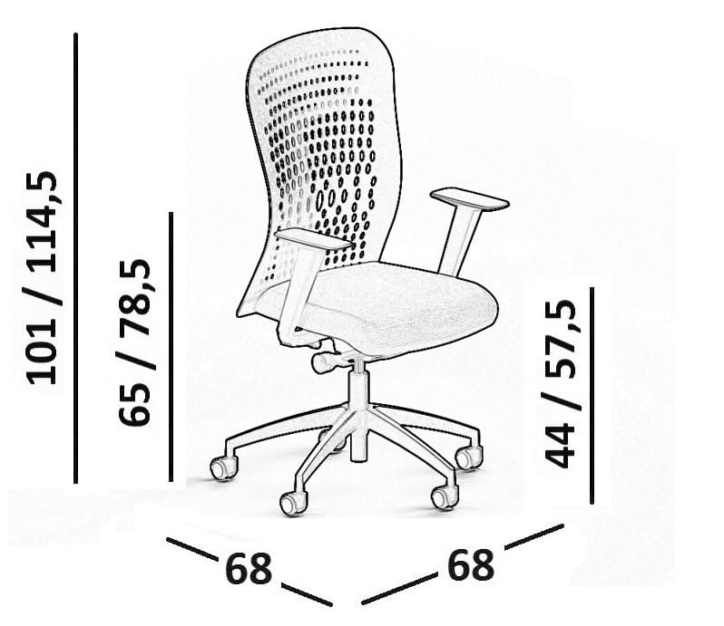 Регулируемое по высоте офисное кресло с колесами и подлокотниками Luxy SmartBack ARCH-00137162 - Вид №13