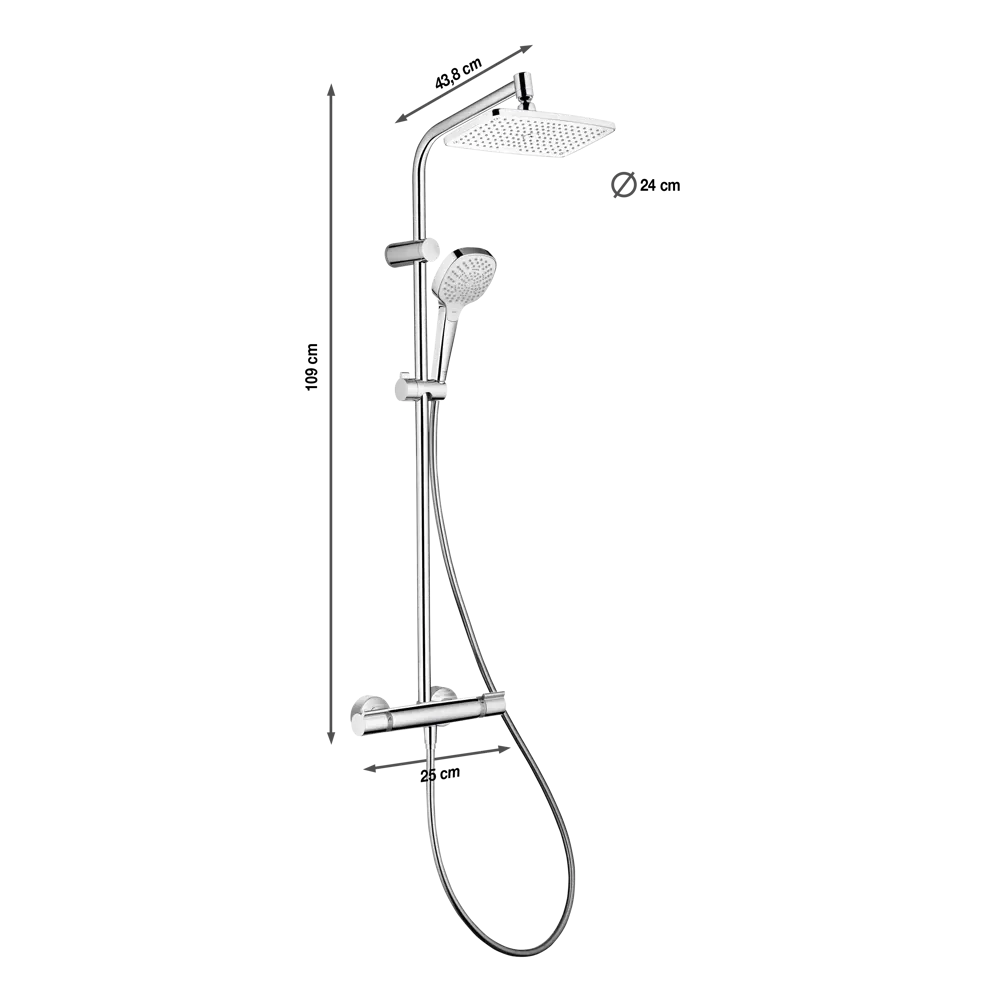 Душевая стойка с термостатом Hansgrohe MySelect E240 1 режим 19434912 STLM-2153362  - Вид №13