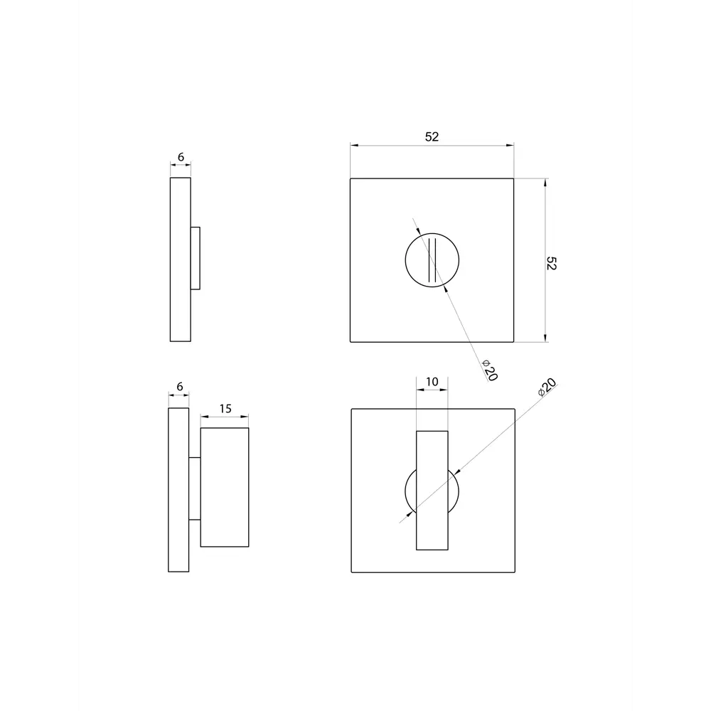 PUERTO Slim AL 03 B — фиксатор для внутреннего запирания дверей 86523061 STLM-0069601 - Вид №4
