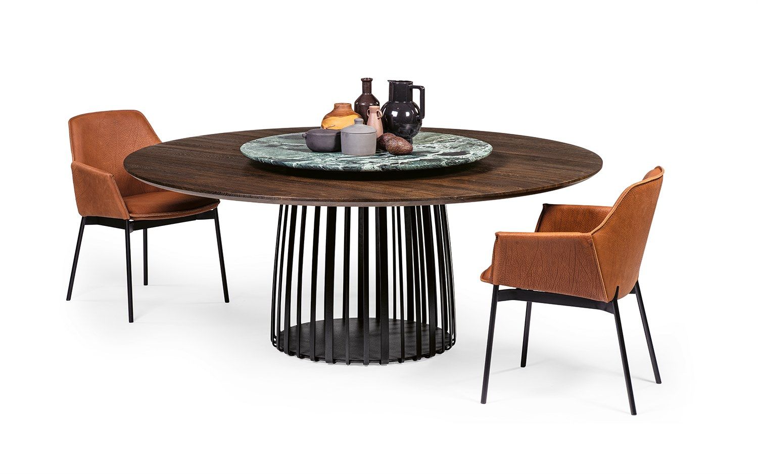 Круглый обеденный стол из массива дерева с Lazy Susan JANUA BC 07 BASKET ARCH-00077084 - Вид №8