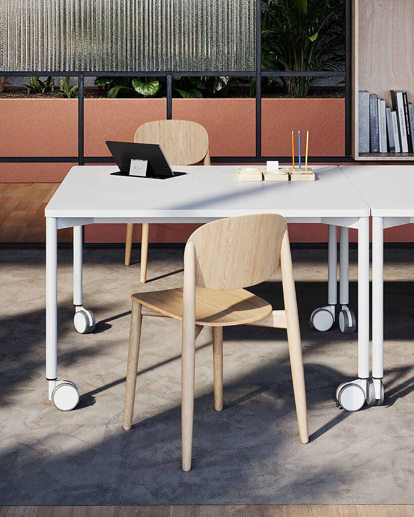 Прямоугольный стол из стали и дерева с колесами Infiniti Versable ARCH-00016132 - Вид №1