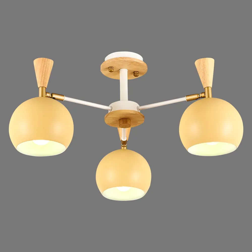 Люстра потолочная «Morila yellow», 3 лампы, 6 м², с диммером, цвет жёлтый LAMPLANDIA STLM-2145054 - Вид №3