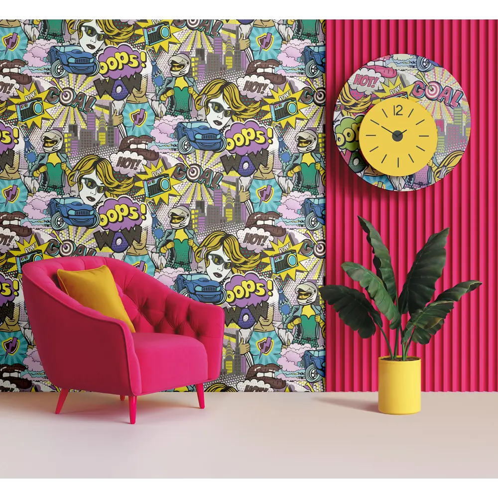 Обои флизелиновые Артекс Поп Арт фиолетовые 1.06 м 10700-04 STLM-2144355 - Вид №2