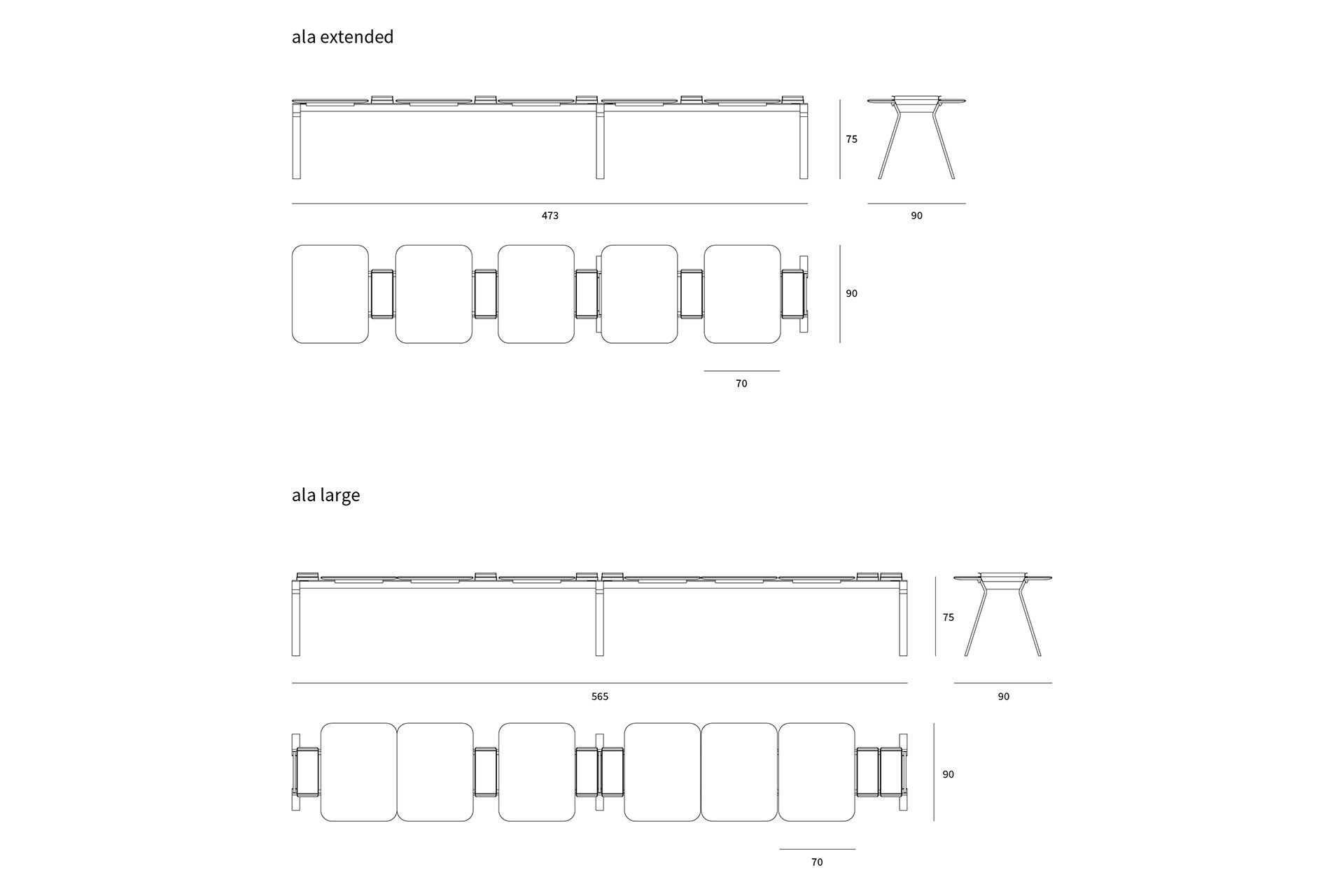 Прямоугольный стол из стали и дерева Nunc крыло ARCH-00006782 - Вид №7