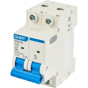 Автоматический выключатель CHINT NXB-63S 2P C20 А 6 кА