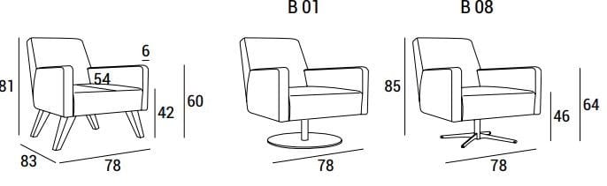 Кресло с подлокотниками Domingo Salotti ARCH-00127035