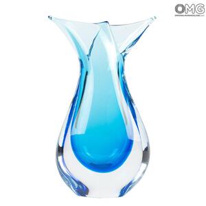 2886 ORIGINALMURANOGLASS Ваза Голубая рыба - соммерсо - Original Murano Glass OMG 12 см