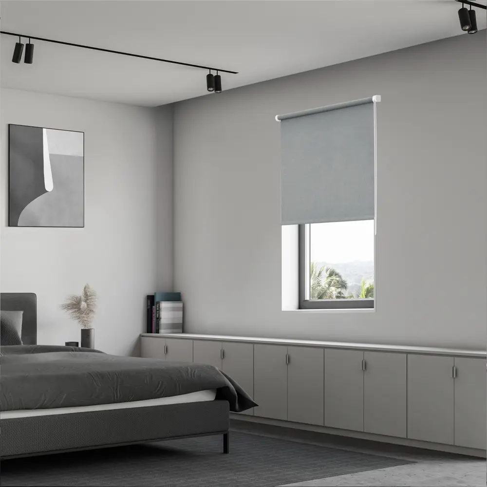 Рулонная штора KREAFORTA Karelia блэкаут серая 100×160 см 89391234 STLM-1574199 - Вид №7