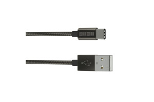 17456490 Кабель TypeC-USB A USB3.0 нейлон Черный, длина 0,2м, B210, 67437 Interstep
