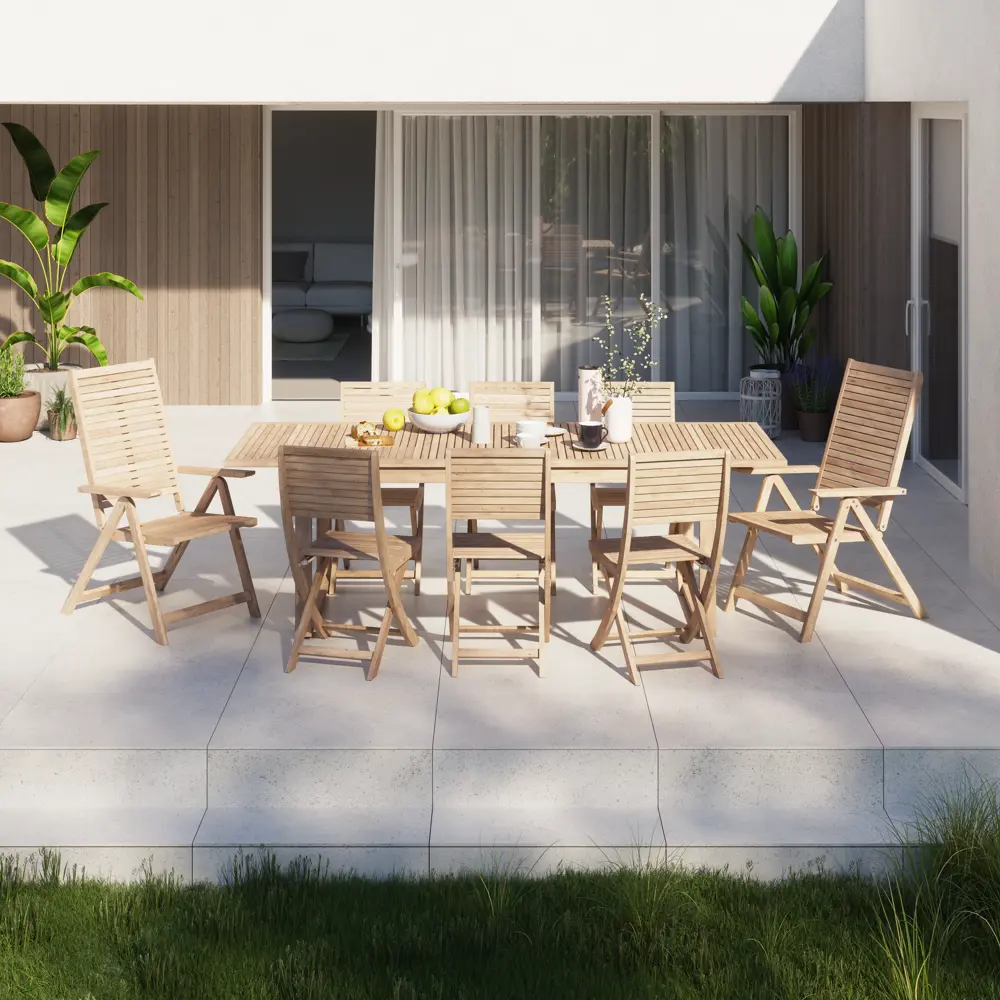 Стол садовый раздвижной Naterial Solis Butterfly 150-200x90x76 см акация светло-коричневый Товар без серии STLM-2079552 - Вид №16