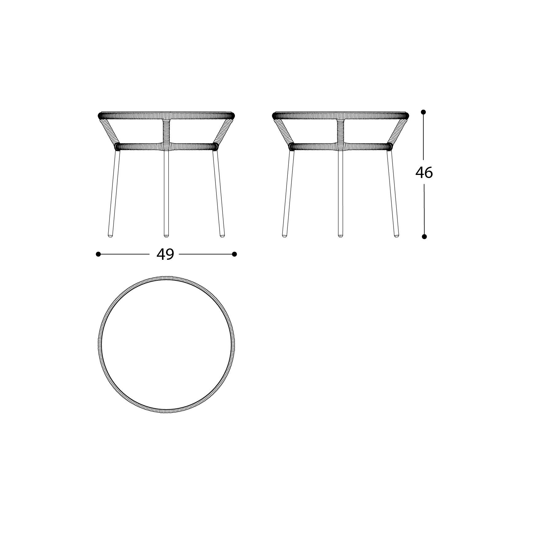 Круглый алюминиевый и деревянный садовый столик Varaschin Emma Cross ARCH-00151781 - Вид №17