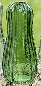 Ваза стеклянная зеленая малая 27 см Cactus FRATELLI BARRI ART 00-3886098 Зеленый
