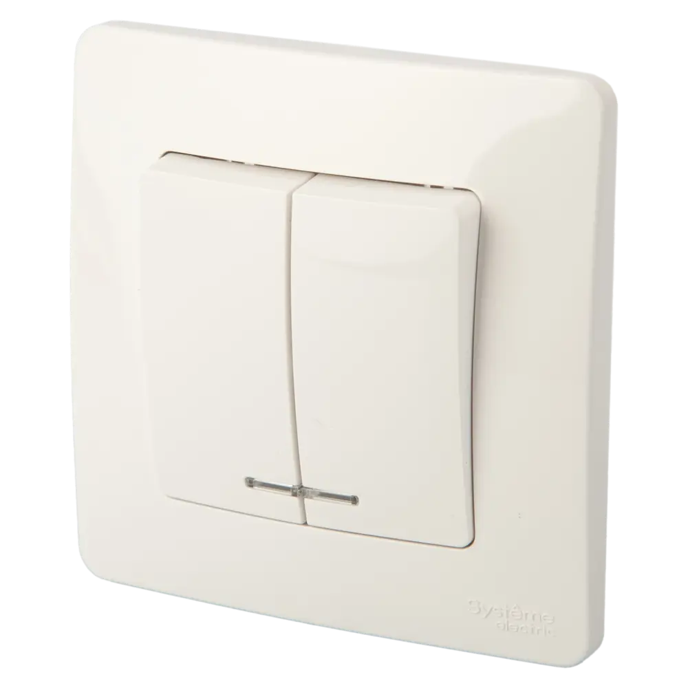 Выключатель встраиваемый Systeme Electric Blanca 2 клавиши с подсветкой цвет белый STLM-2147989