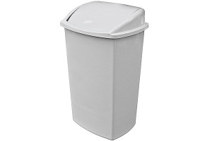 17527014 Прямоугольный мусорный контейнер 73 л с качающейся крышкой пластик серый 1/8 ПЛ-BO845 BORA