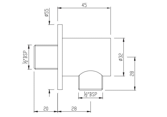 Металлическая розетка для воды JAQUAR Laguna ARCH-00123898 - Вид №2