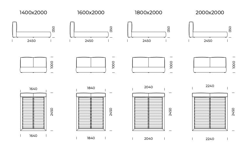 Двуспальная мягкая кровать для хранения ткани Nobonobo Umo ARCH-00127815 - Вид №8