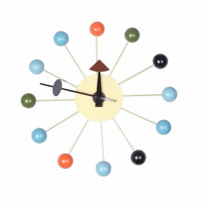 Часы настенные деревянные разноцветные 33,5 см Ball BRADEX HOME  00-3973979 Голубой;желтый;разноцветный