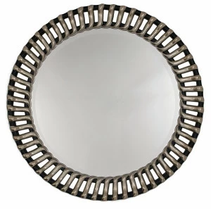 Зеркало круглое черное с серебром большое Round PUSHA ДИЗАЙНЕРСКИЕ 062523 Серебро