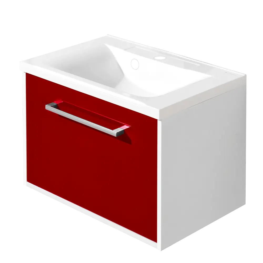 Тумба под раковину подвесная Aquaton Мерида 65 см цвет бордо АКВАТОН STLM-2060286 - Вид №1