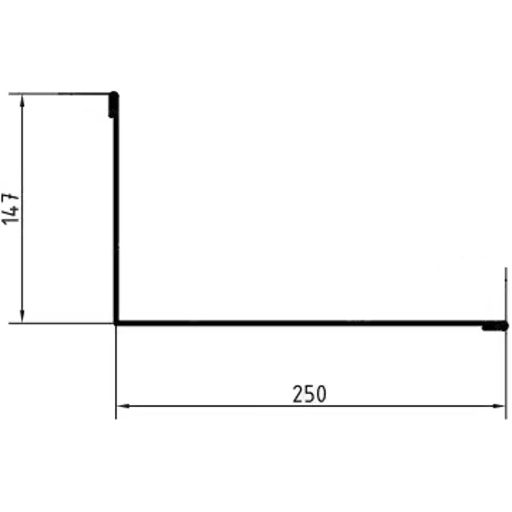Планка примыкания верхняя 147x250x2000 мм 0.4 мм RAL 8017 коричневый ВЕГА STLM-2149517 - Вид №1