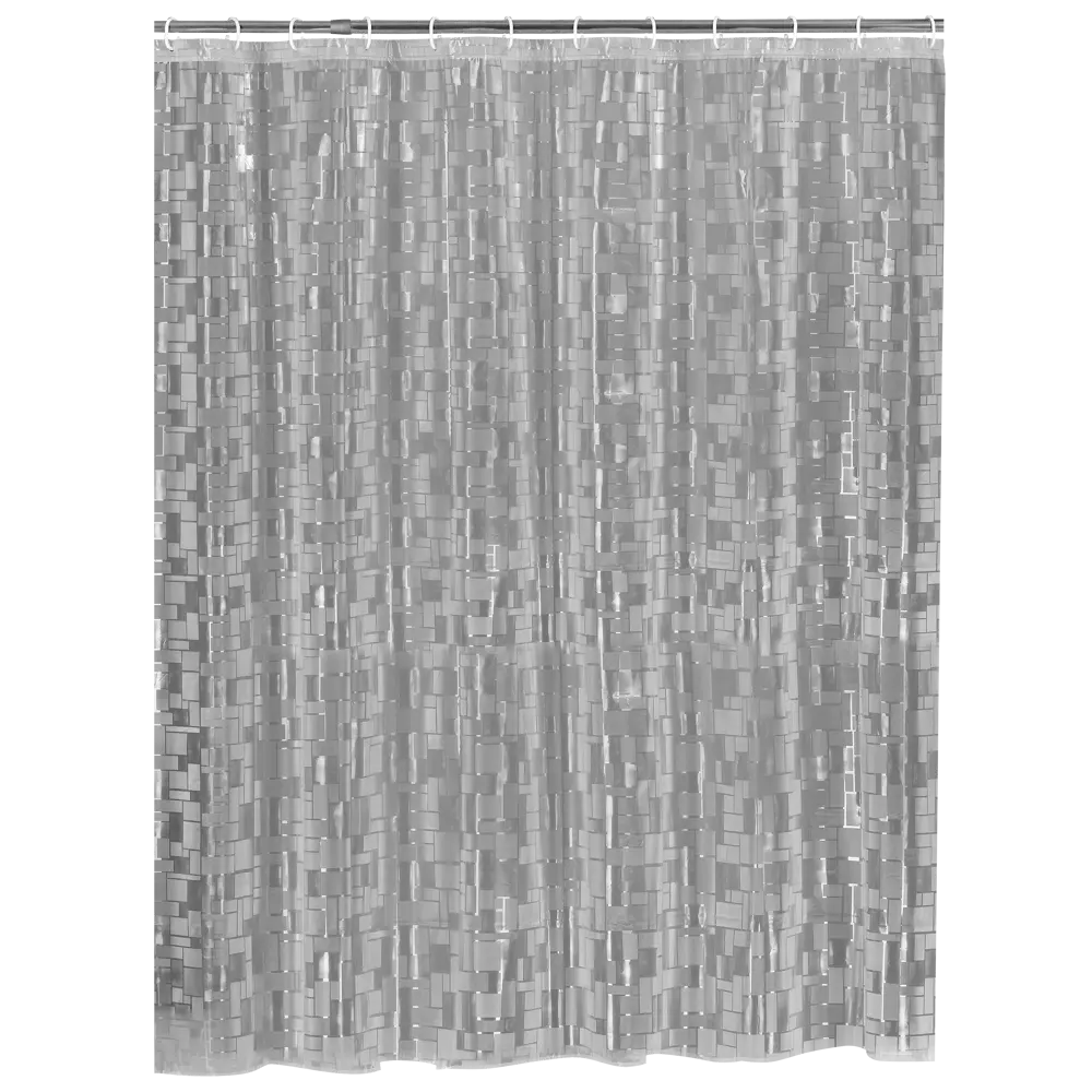 Штора для ванной с кольцами Niklen 3D 180x180 см PEVA цвет серый STLM-2210356 - Вид №2