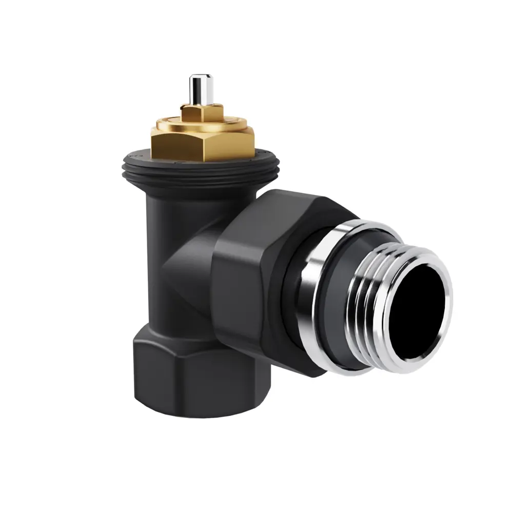 Термостатический комплект для радиатора угловой Royal Thermo 1/2" латунь цвет черный STLM-2065415 - Вид №2