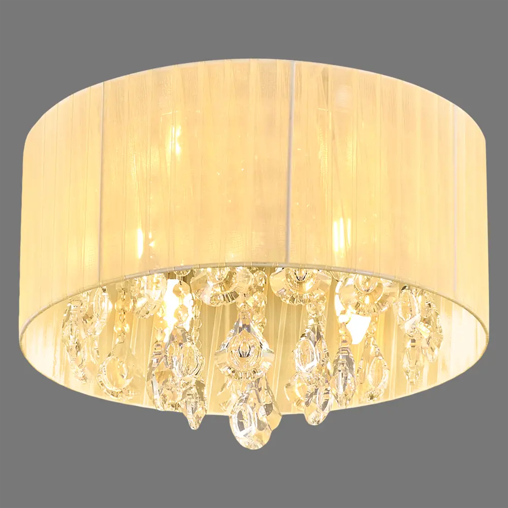 Люстра хрустальная потолочная Жаклин 4 лампы 8 м² цвет бежевый MW-Light STLM-2138078